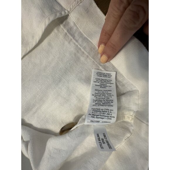 Madewell Women 100% Linen Dorset Blazer Boho Chic Coastal Shacket Medium White - Picture 13 of 14